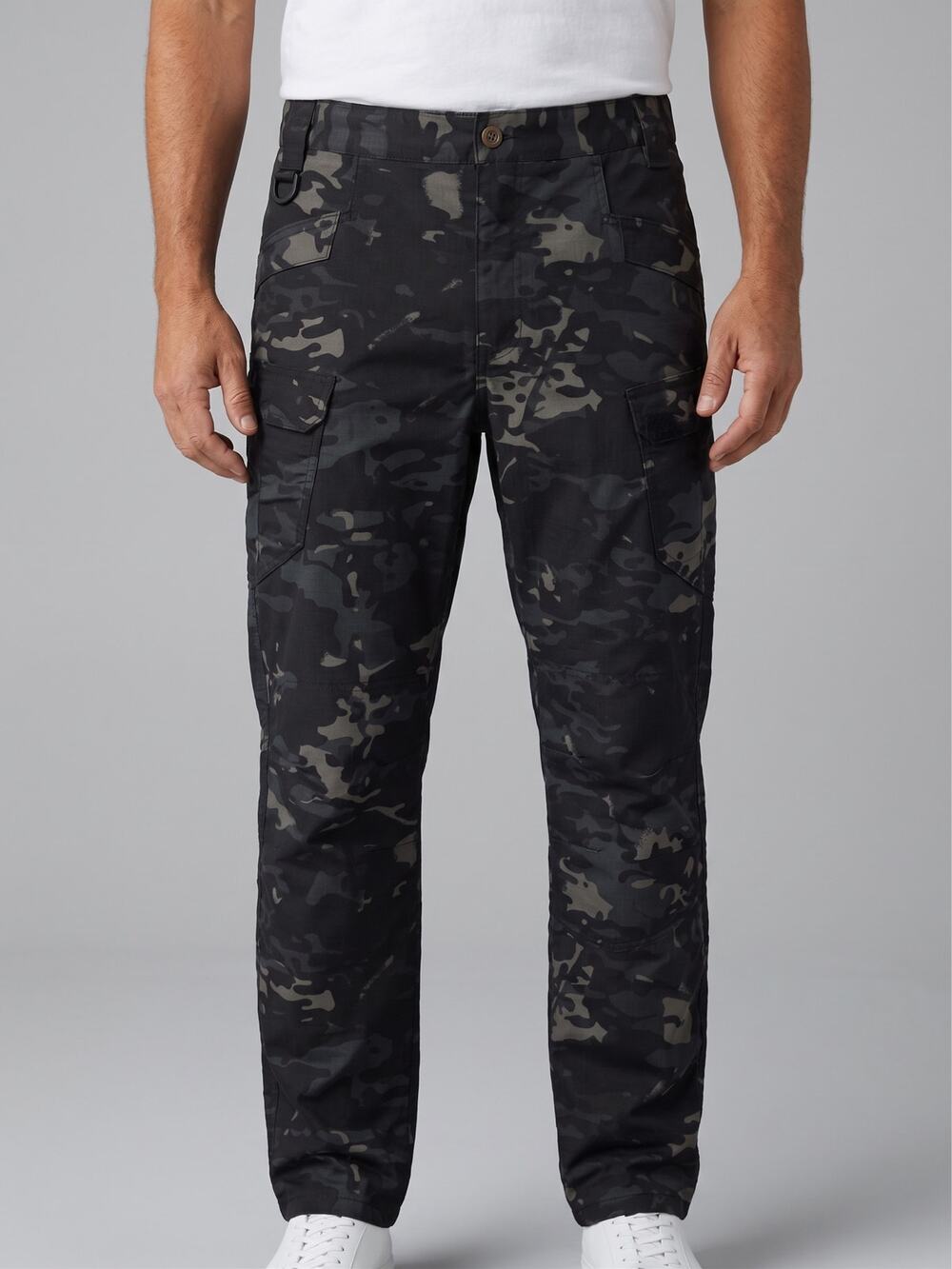 NWT Men's Tactical Series Camo Cargo Pants Size Large Multicam Black Ripstop